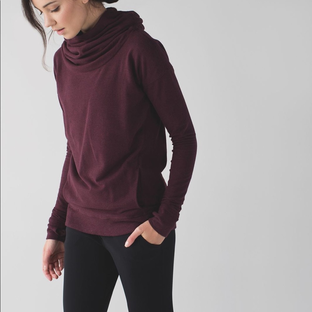 Lululemon Stress Less Hoodie in Heathered Bordeaux